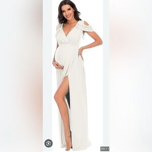 Elegant Cream Maternity Dress